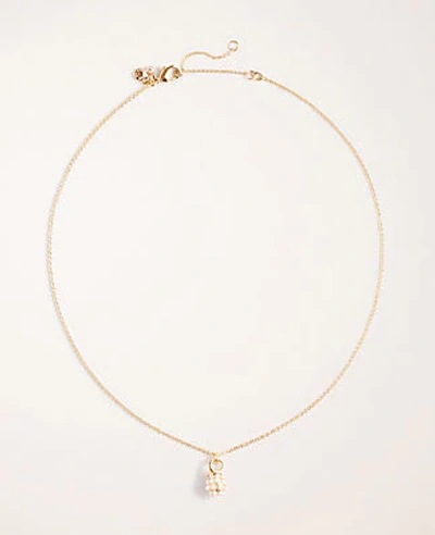 Shop Ann Taylor Pearlized Fireball Delicate Necklace In Gold