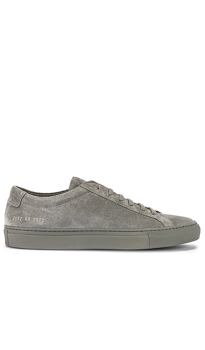 Shop Common Projects Original Achilles Suede Low Sneaker In Cobalt Grey