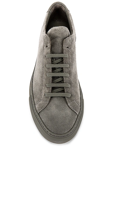 Shop Common Projects Original Achilles Suede Low Sneaker In Cobalt Grey