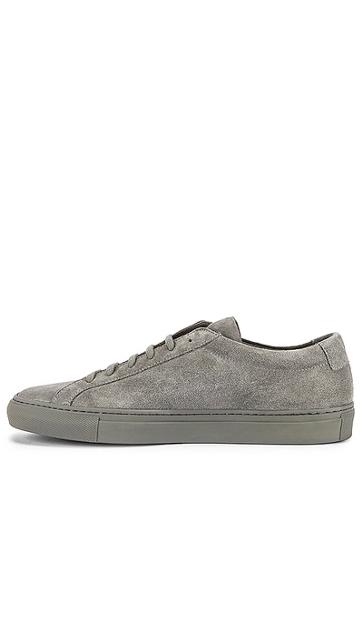 Shop Common Projects Original Achilles Suede Low Sneaker In Cobalt Grey