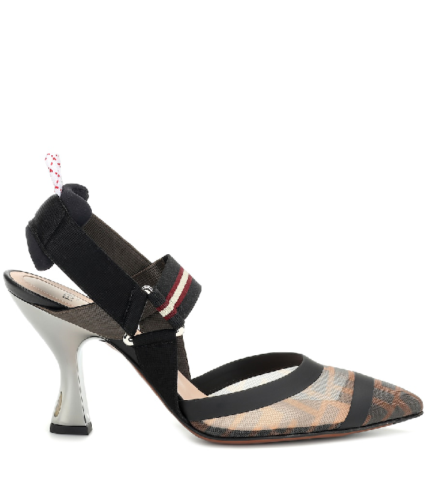 Fendi Colibrì Slingback Kitten Heel Pumps In Brown | ModeSens