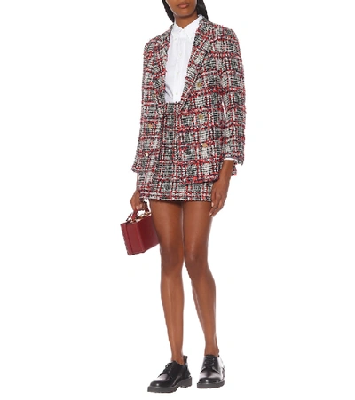 Shop Thom Browne Tweed Wool-blend Miniskirt In Multicoloured