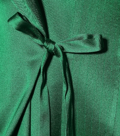 Shop Balenciaga Stretch-satin Midi Dress In Green