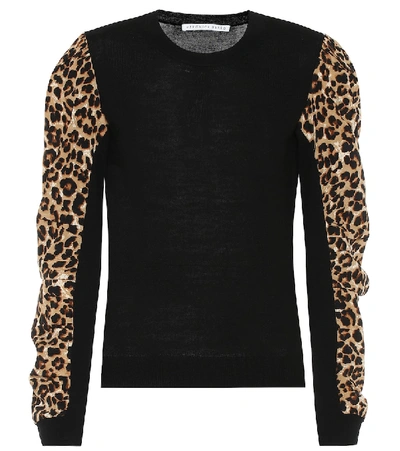 Shop Veronica Beard Adler Wool And Stretch-silk Sweater In Black