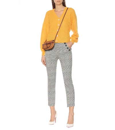 Shop Veronica Beard Virgil Houndstooth Pants In Grey