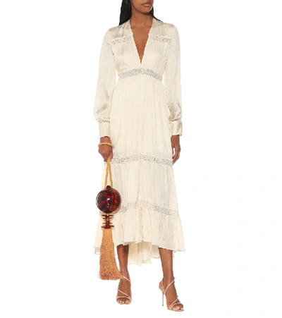 Shop Arje Phoebe Silk Maxi Dress In White