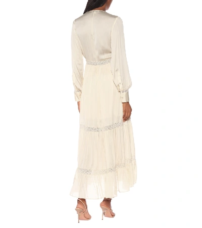 Shop Arje Phoebe Silk Maxi Dress In White