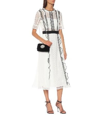 Shop Self-portrait Lace Midi Dress In White