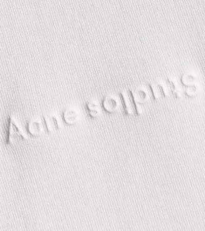 Shop Acne Studios Logo-embossed Cotton Sweatshirt In White