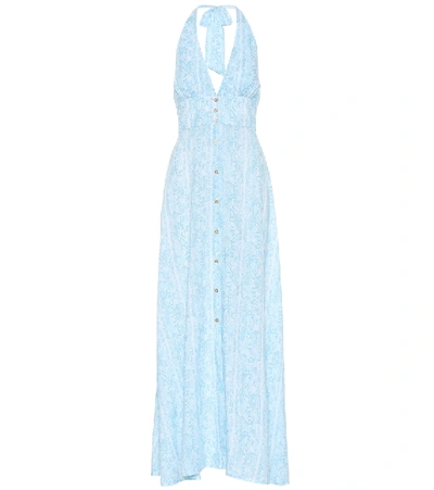 Shop Heidi Klein Lake Manyara Halterneck Dress In Blue