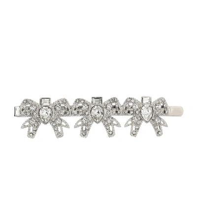 Miu Miu Crystal-embellished Barrette In Silver