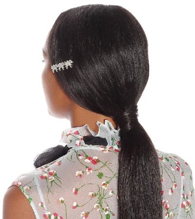 Miu Miu Crystal-embellished Barrette In Silver