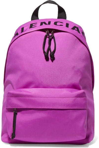 Shop Balenciaga Wheel Embroidered Shell Backpack In Pink