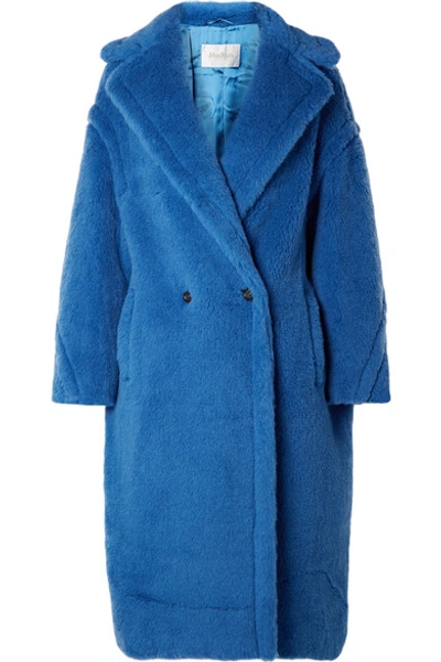 Teddy Bear Icon Alpaca-blend Coat In Blue