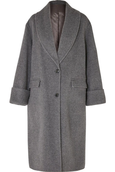 Shop Joseph Kara Wool And Alpaca-blend Coat In Gray
