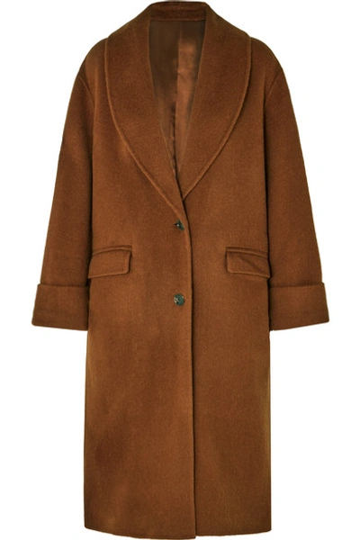Shop Joseph Kara Wool And Alpaca-blend Coat In Camel