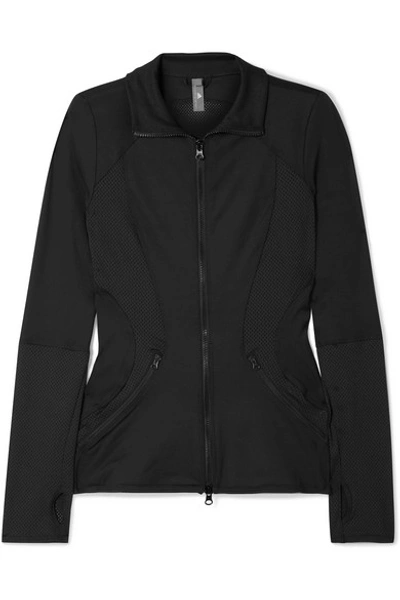 Shop Adidas By Stella Mccartney Essentials Mesh-paneled Climalite Jacket In Black