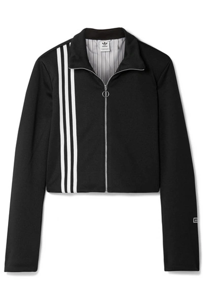 Shop Adidas Originals Tlrd Striped Stretch-jersey Track Jacket In Black
