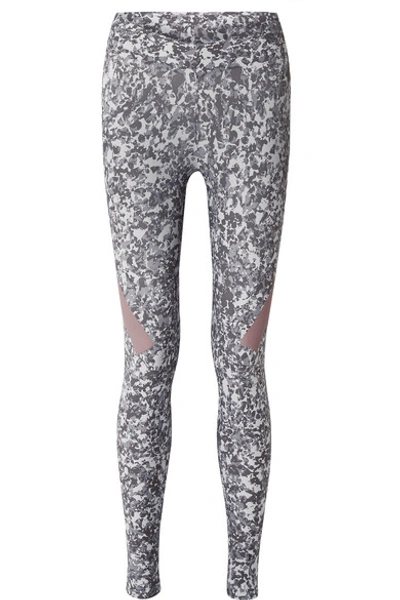 Shop Adidas By Stella Mccartney Alphaskin 360 Printed Climachill Stretch Leggings In Gray