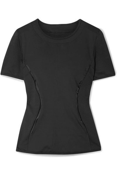 Shop Adidas By Stella Mccartney Essentials Mesh-paneled Climalite T-shirt In Black