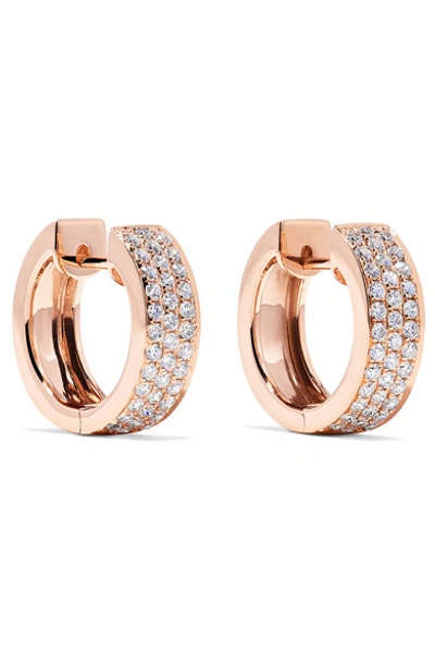 Shop Anita Ko Huggies 18-karat Rose Gold Diamond Earrings