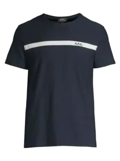 Shop A.p.c. Men's Cotton T-shirt In Dark Navy