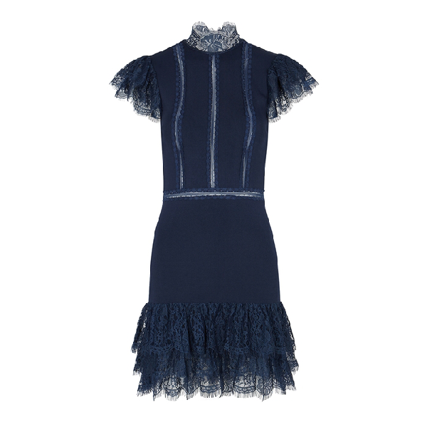alice and olivia navy lace dress
