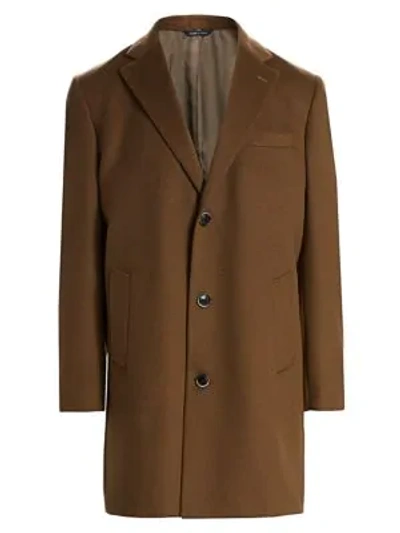 Shop Saks Fifth Avenue Collection Wool Top Coat In Camel