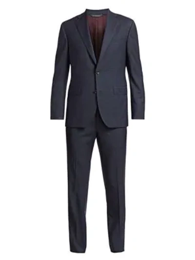 Shop Saks Fifth Avenue Collection Micro Houndstooth Wool Suit In Blue