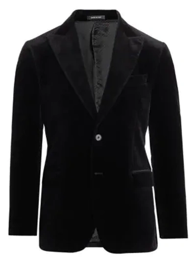 Shop Saks Fifth Avenue Collection Velvet Blazer In Black