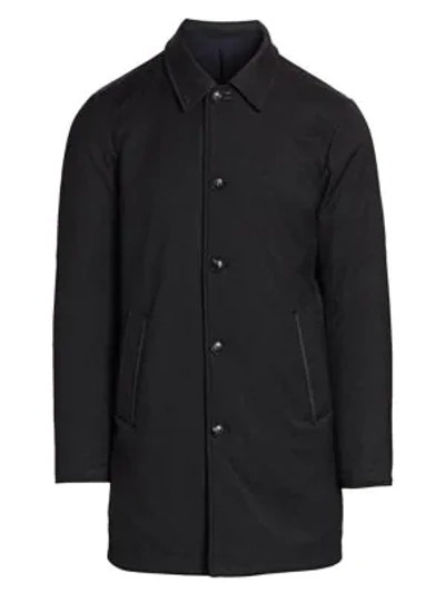 Shop Saks Fifth Avenue Collection Reversible Raincoat In Black