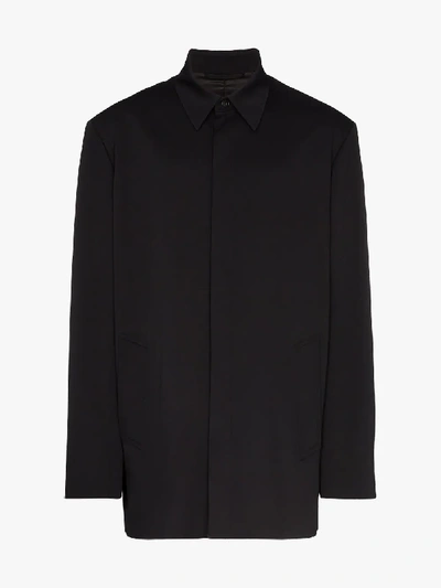 Shop Balenciaga Oversized Twill Jacket In Black