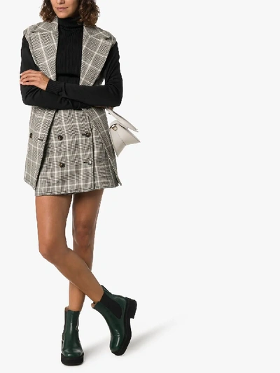 Shop Stella Mccartney Check Wool Mini Skirt In Brown