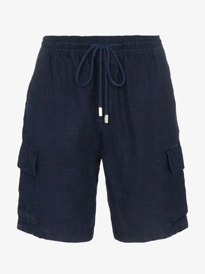 Shop Vilebrequin Baie Linen Cargo Shorts In Blue