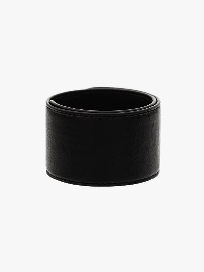 Shop Balenciaga Black Cycle Leather Bracelet