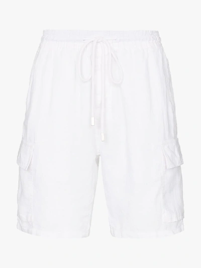 Shop Vilebrequin Baie Linen Cargo Shorts - Men's - Linen/flax In White