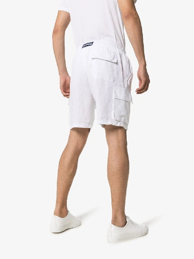 Shop Vilebrequin Baie Linen Cargo Shorts - Men's - Linen/flax In White