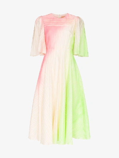 Shop Roksanda Raeya Rippled Jacquard Dress In Multicolour