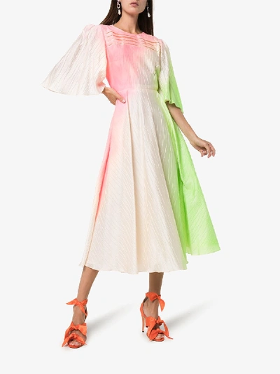 Shop Roksanda Raeya Rippled Jacquard Dress In Multicolour