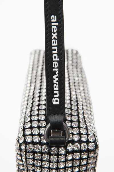 Alexander Wang Heiress Pouch In Rhinestone Mesh In White