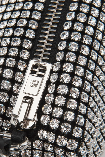 Alexander Wang Heiress Pouch In Rhinestone Mesh In White