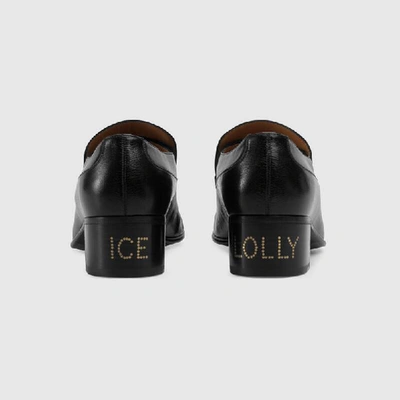 Shop Gucci Men's Leather Horsebit Chain Loafer In Black