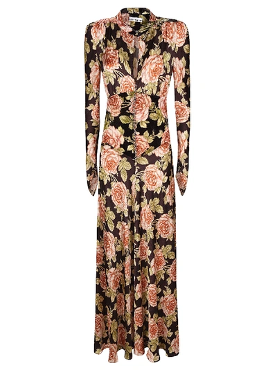 Shop Paco Rabanne Floral Dress In Nero/multicolor