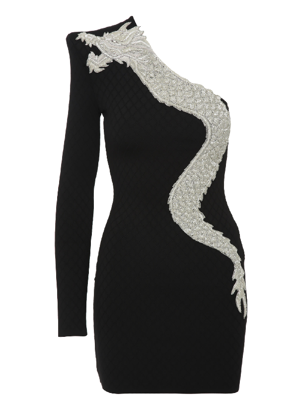 Balmain Paris Dress In Black Modesens