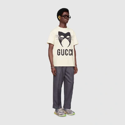 Shop Gucci Manifesto Oversize T-shirt In White