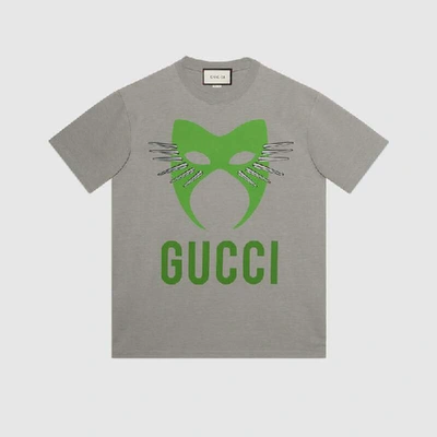 Shop Gucci Manifesto Oversize T-shirt In Grey