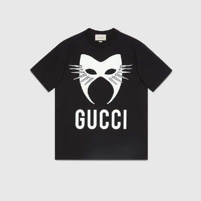 Shop Gucci Manifesto Oversize T-shirt In Black