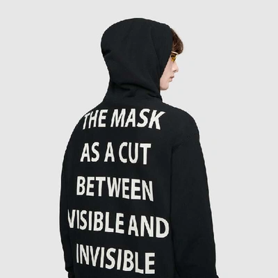 Shop Gucci Manifesto Oversize Sweatshirt In Black