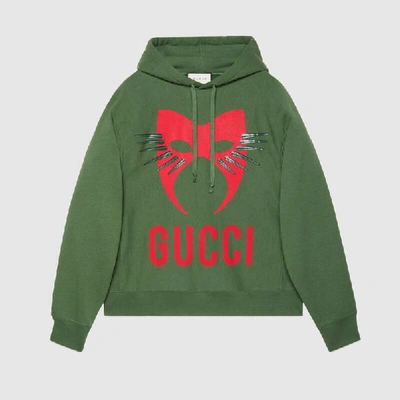 Shop Gucci Manifesto Oversize Sweatshirt In Green