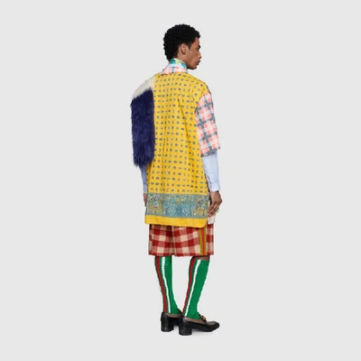 Shop Gucci Oversize Printed Cotton Bowling Shirt In Green